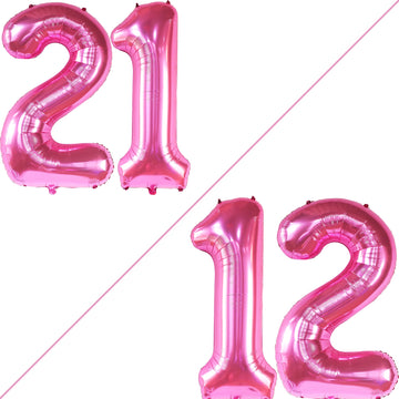Katchon, Hot Pink 21 Balloons Numbers - 40 Inch | Pink 21St Birthday Balloons For Her | 21St Birthday Decorations For Her Pink | 21 Balloon Number, 21 Number Balloons | Pink 21St Birthday Decorations