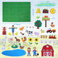HomeMall 40Pcs Farm Animals Felt Story Board Set, 3.5 Ft Toddlers Preschool Farmhouse Themed Early Learning Storytelling Flannel