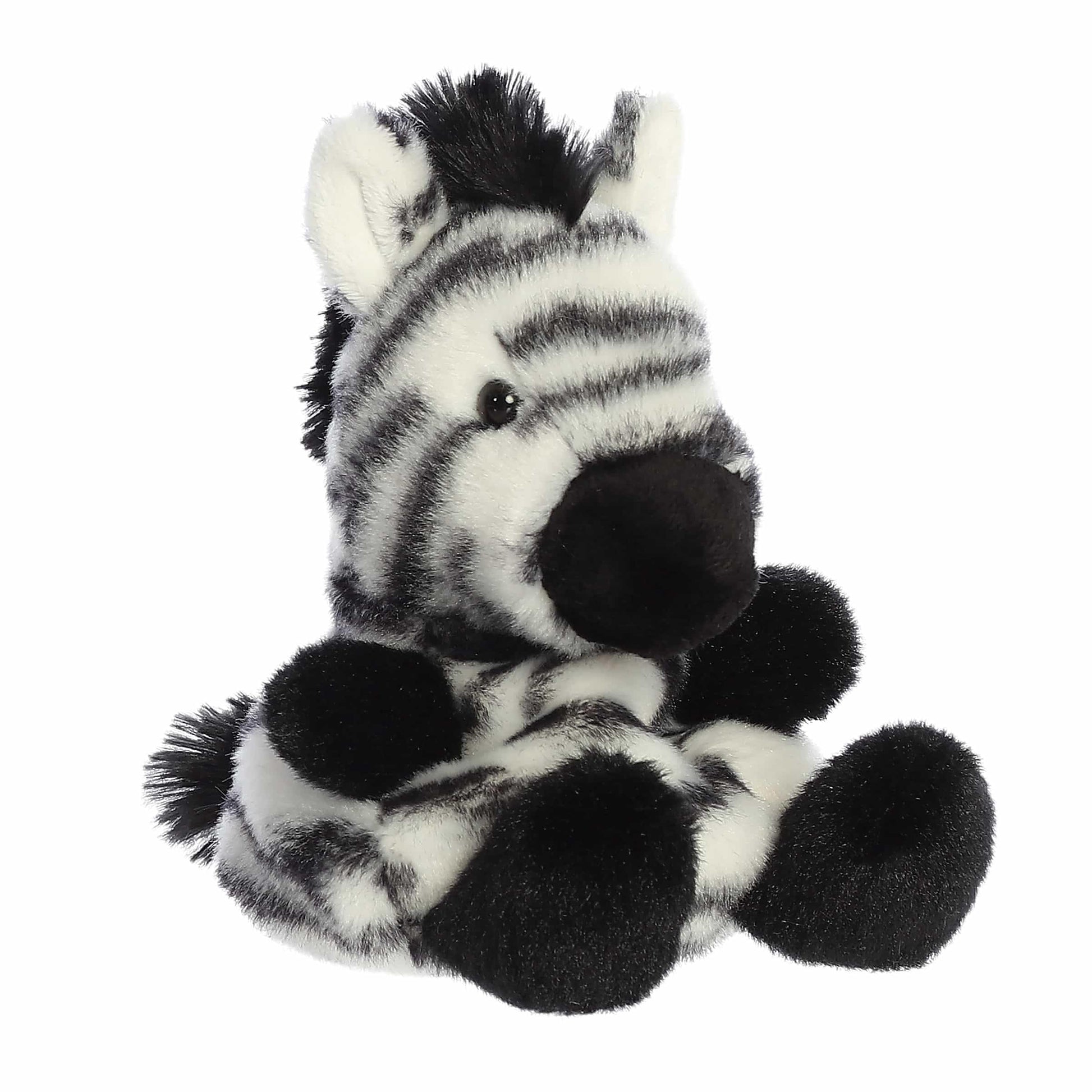 Aurora Adorable Palm Pals Gr?vy Zebra Stuffed Animal - Fun Collectible Plush for Kids and mature-themed Collectors - Perfect for Decorating Rooms and Birthday Gifts - White 4 Inches