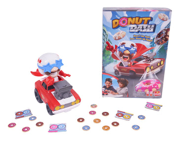 Goliath Donut Dash Game - Race to Pick Up Matching Donuts  Racecar Does Real Donuts On Table Or Hard Floor - Ages 4 and Up  2-4 Players