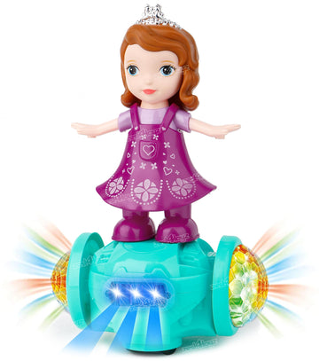 Zest 4 Toyz Musical Toy For Kids 360 Degree Rotating Dancing Dolls For Girls With Light & Sound Toy Bump And Go Activity Play To
