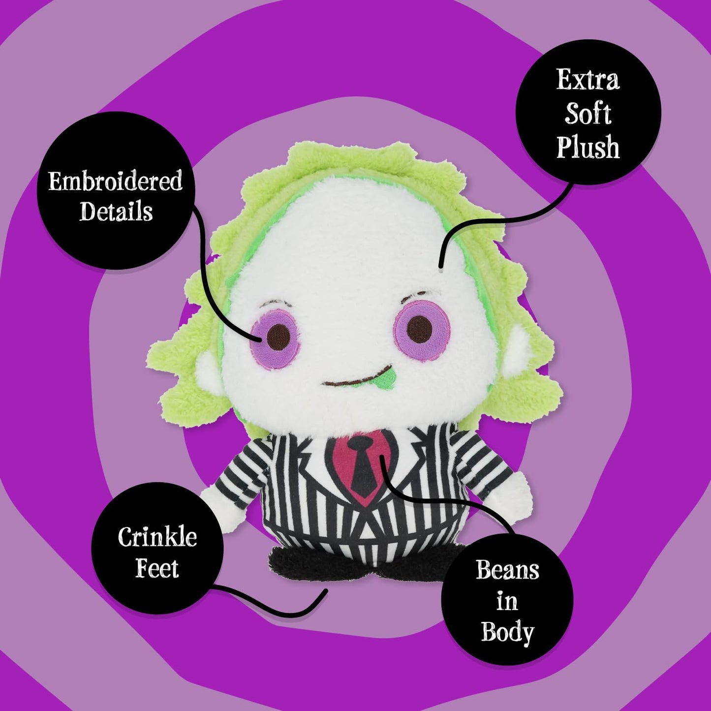 Warner Bros. Beetlejuice Cuteeze Extra Soft Plush Stuffed Animal Toy for Baby and Toddler Boys and Girls - 12 Inch Size