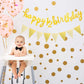 6 Months Banner Happy Birthday Banner Happy 1/2 Birthday Banner Glitter 1/2 Half Year Cake Topper Triangle Flag Banner For Half Year Baby Shower Birthday Party Decoration, Pre-Strung (Gold)