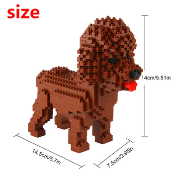 Larcele Micro Dog Building Blocks Set Mini Pet Building Toy Bricks,950 Pieces Kljm-02 (Poodle)