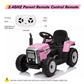 12V Kids Battery Powered Electric Tractor With Trailer, Toddler Ride On Car With Remote Control/ 7-Led Headlights/ 2+1 Gear Shift/Music Player/Usb Port For Kids 3-6 Years (Lightpink, 25W-Tread Tire)