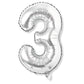 Flyloons 3 number Silver Foil Balloon 16 inch Size Birthday Decoration Items Pack of 1 | 3rd Year Balloons | Three