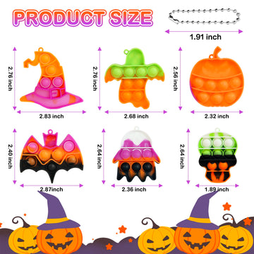Jdsty 24 Pack Halloween Mini Fidget Sensory Pop Toys For Kids Boys Girls Halloween Party Favors Halloween Treat Bags Gifts
