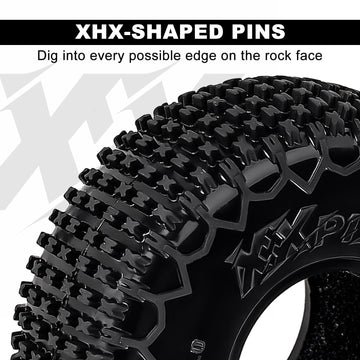 INJORA 1.0 Tires - S5 60 * 20mm XHX Pin Tire for SCX24 FCX24 1/18 1/24 RC Crawler Upgrade