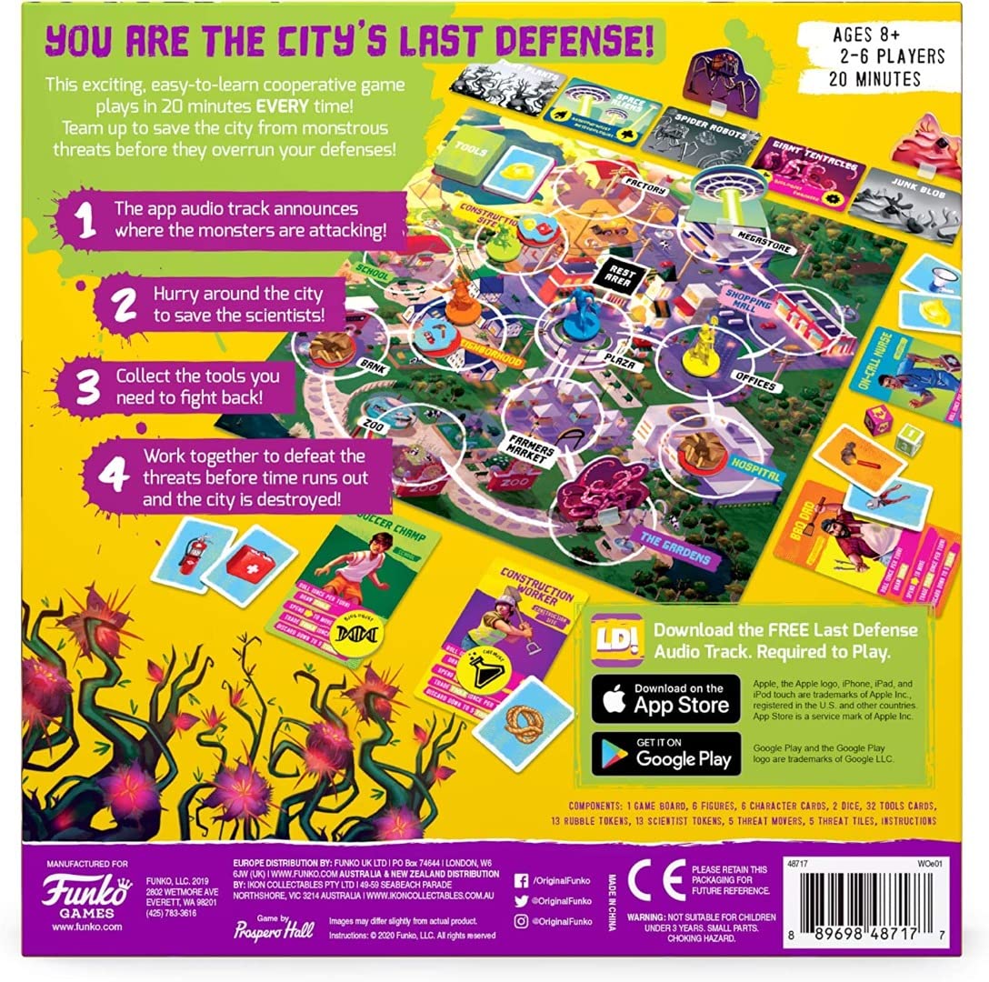 Funko Games Funko Board Signature Last Defense Game - Light Strategy Board Game For Children & Adults (Ages 10+) - 2-4 Players -