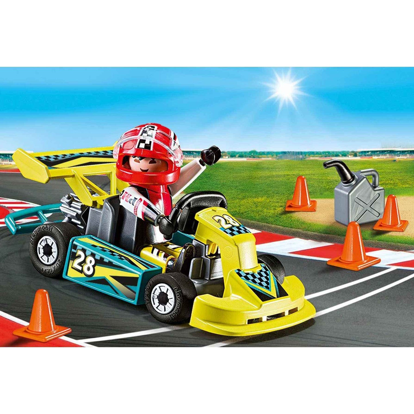 Playmobil Go-Kart Racer Carry Case Building Set, Multi Color, Model 9322, Durable Plastic Construction