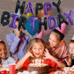 Toniful Happy Birthday Balloons Banner 16 Inch Mylar Foil Letters Birthday Sign Banner Bunting Reusable For Girls Boys Kids & Ad