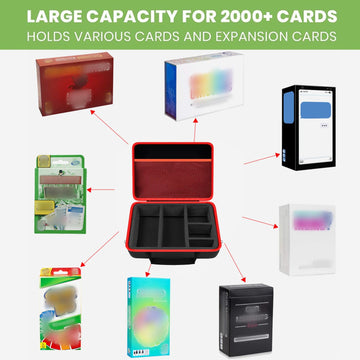 Card Deck Case For Trading Cards, Card Storage Box Holder For Magic The Gathering Booster/For Cards Against Humanity/For Cah Tcg Mtg Commander/For Yugioh/Football/Topps Sports Collectible Cards(Red)