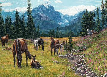 Cobble Hill 1000 Piece Puzzle - Horse Meadow - Paper Material - Model 40156 - Sample Poster Included