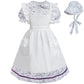 Cr Rolecos Colonial Prairie Costume Girls Floral Pioneer Dress For Girls Short Sleeves Pilgrim Costume Light Purple M Age Over 4