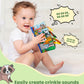 melican Baby Books 0-6 Months, Infant Tummy Time Toy, High Contrast Sensory Baby Toys 6 to 12 Months, Touch & Feel Book for Newb