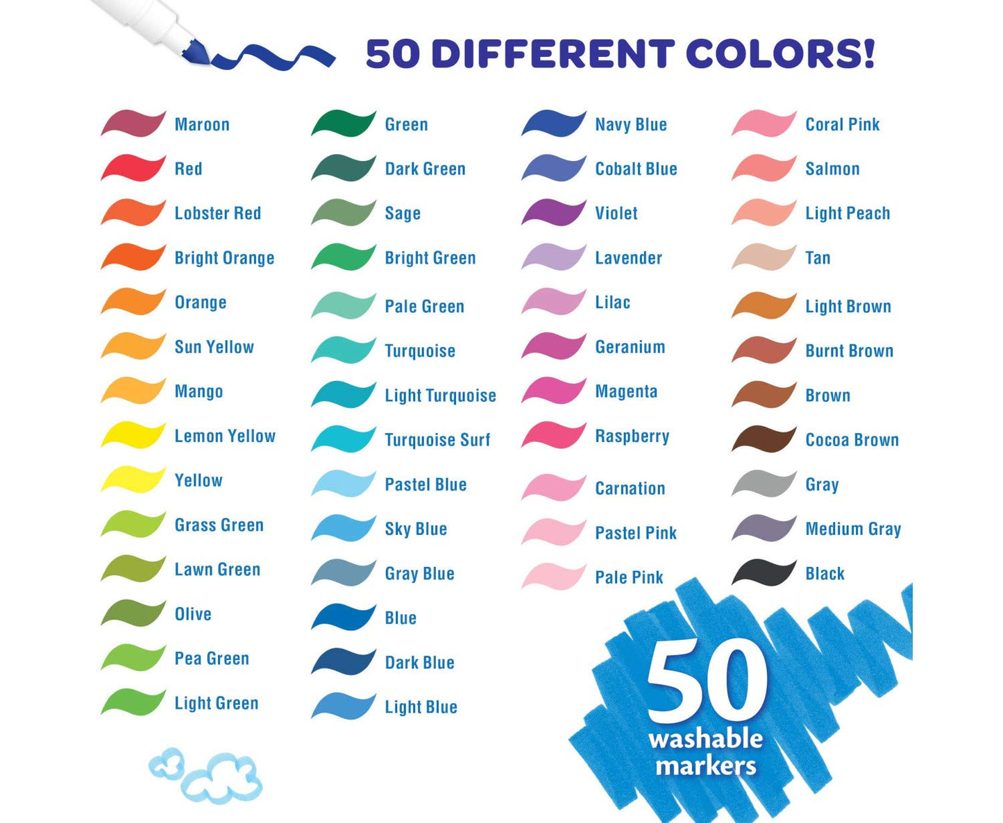 Crayola - 58-5050-E-000 - Loisir Cr  atif - 50 Feutres Lavables  Dessiner