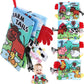 Chochumy Baby Books, Tummy Time Cloth Baby Toys 0-3-4-6-9-12 Months Touch Feel Soft Crinkle Sensory Book Farm Jungly Tails Girls