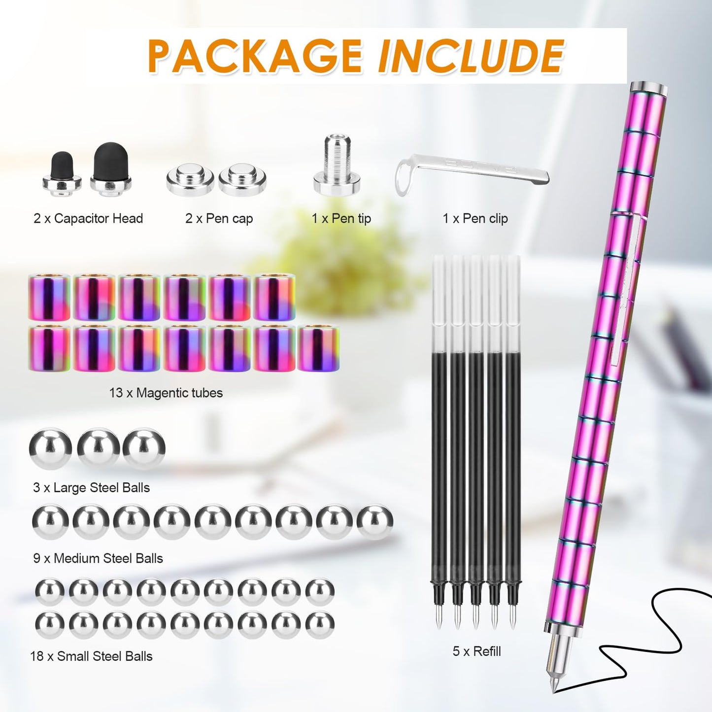 Machohome Fidget Pen Gifts Magnetic Pen Fidget Toys For Adults Teenage Girls Boys Adults,Toy Pen Decompression Toy Magnet Pen,Mu