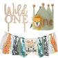 HODIHIWI Wild One Birthday High Chair Banner Party Decoration For Boys Jungle Theme Decorative For Kids Bedroom