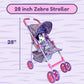 Baby Doll Stroller For Toddlers 1-3, Pillow Animal Toy Baby Stoller For Dolls, Pink & Purple Folding Baby Toy Stroller For Dolls, Foldable Baby Stroller Toy For Girls, For Kids (Zebra)