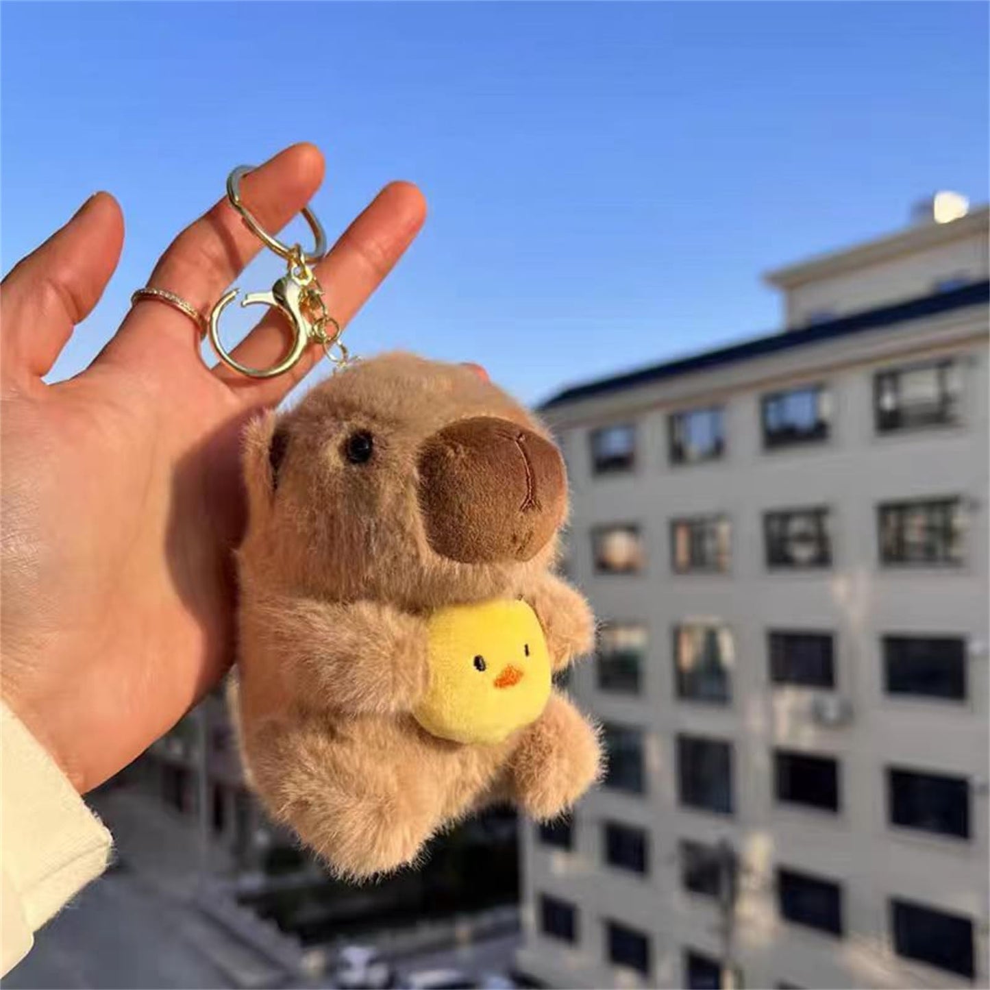 Yopcuvi 3 Pcs Capybara Plush Keychain, Animals Toy Capybara Pendant For Backpack, Cute Bag Pendant, Creative Fluffy Animals Keyr