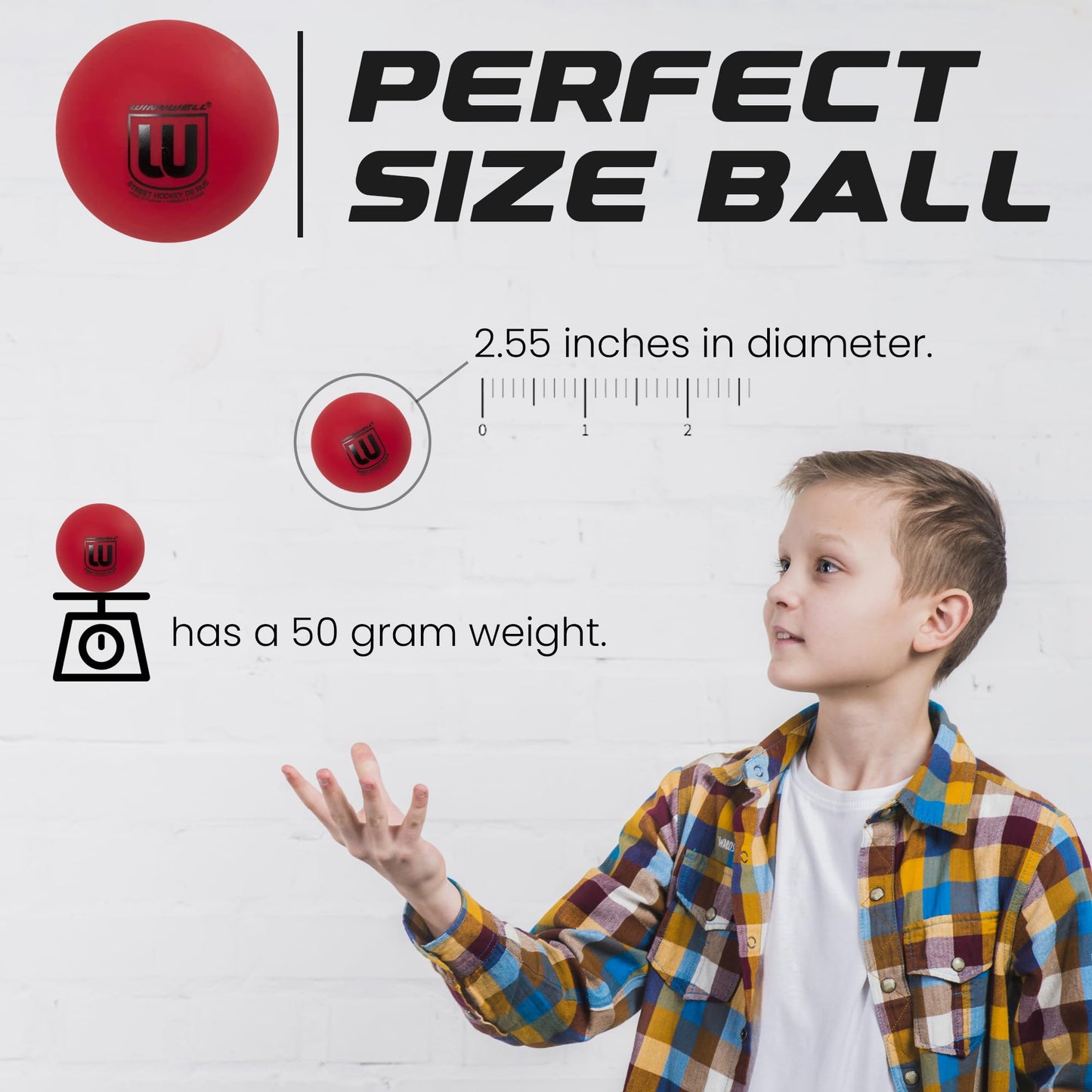 Winnwell Sports Street Hockey Balls - Indoor/Outdoor Balls for Road Roller Street Hockey Games & Matches with Storage Bag