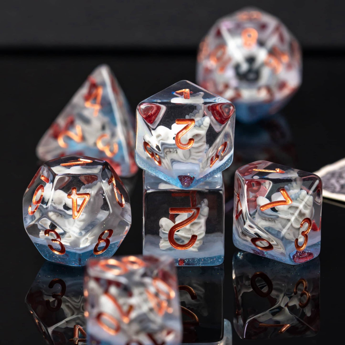 UDIXI 7-Die Polyhedral Dice Set D&D, DND Dice Filled with Dragon for Dungeons and Dragons Role Playing Games MTG Pathfinder