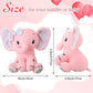 Zomiboo 3 Pieces Elephant Stuffed Animal 8 Inch Baby Stuffed Elephant Animal Plush Toy Gift Baby Girl Boys Bed Decor (Lovely Sty