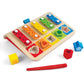 Hape E0334 Shape Sorter Xylophone & Piano - Multicolor Wooden Instrument Toy for Kids, 9.8x3.1x7.8 inches