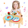 Looikoos Kids Drum Set For Toddlers 1-3, All In One Montessori Musical Instruments -Wooden Percussion Educational Preschool Music Toys For Baby 12-18 Months