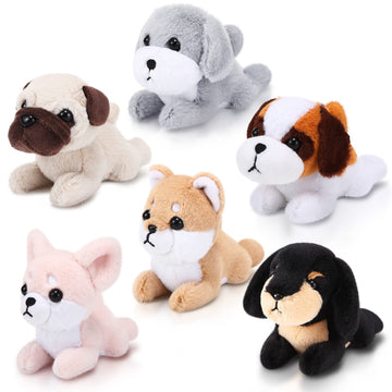 Hydren 6 Pcs Mini Puppy Stuffed Animals Small Dog Plush Bulk Puppies Stuffed Realistic Cute Dog Toys Soft Plush Adopt A Pet Stuf