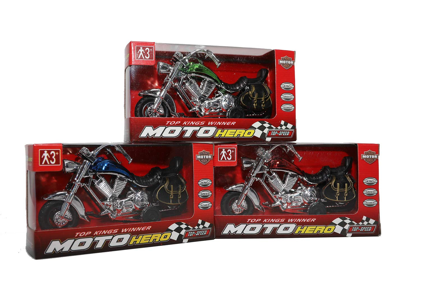 Pull-Back Motorcycle Toys For Boys & Girls | Fast And Fun Motorbike Toy Party Favors (3 Pack)