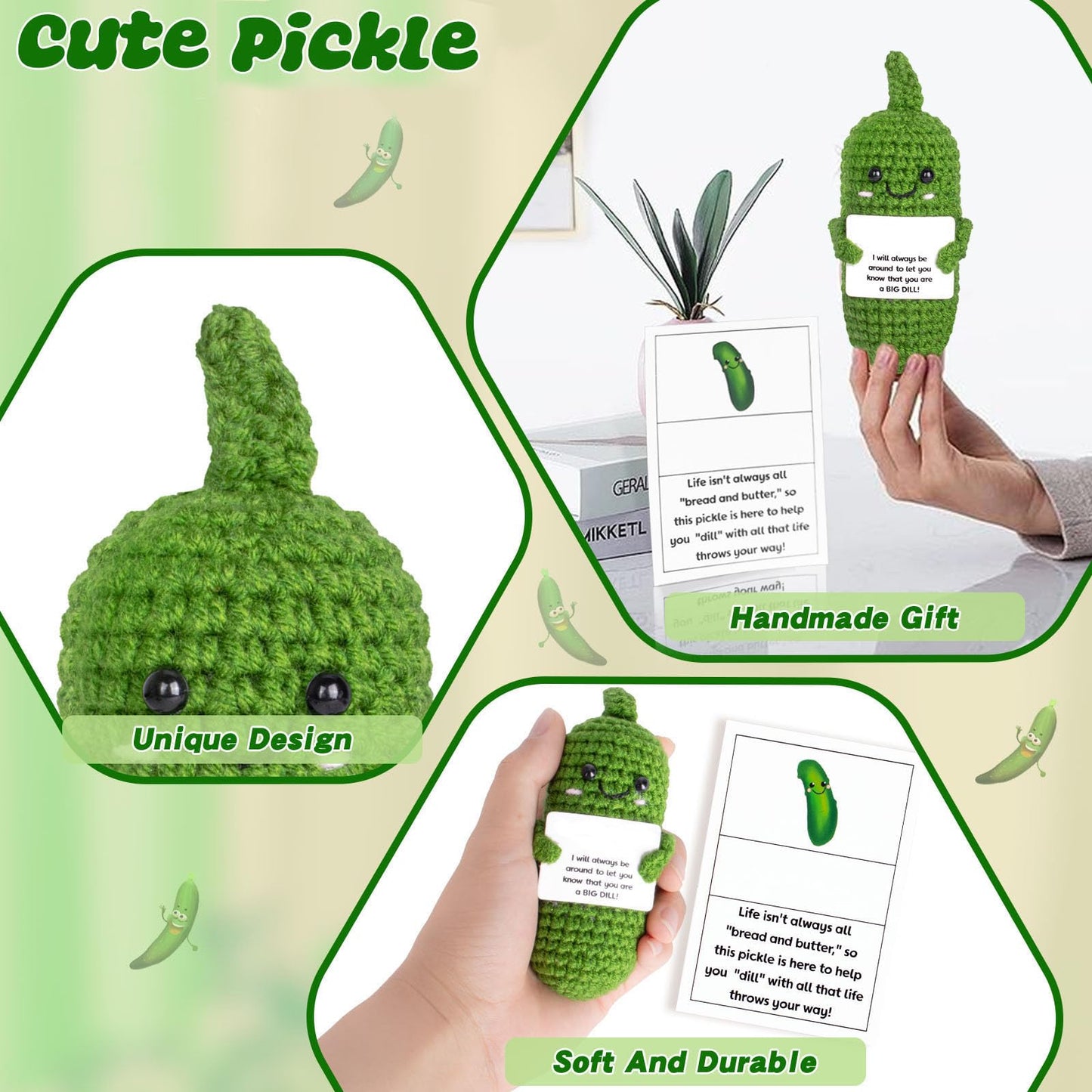 Netholid Inspirational Birthday Gifts 2P Positive Poo Emotional Crocheted Support Crochet Pickle Funny Handmade Crochet With Pos