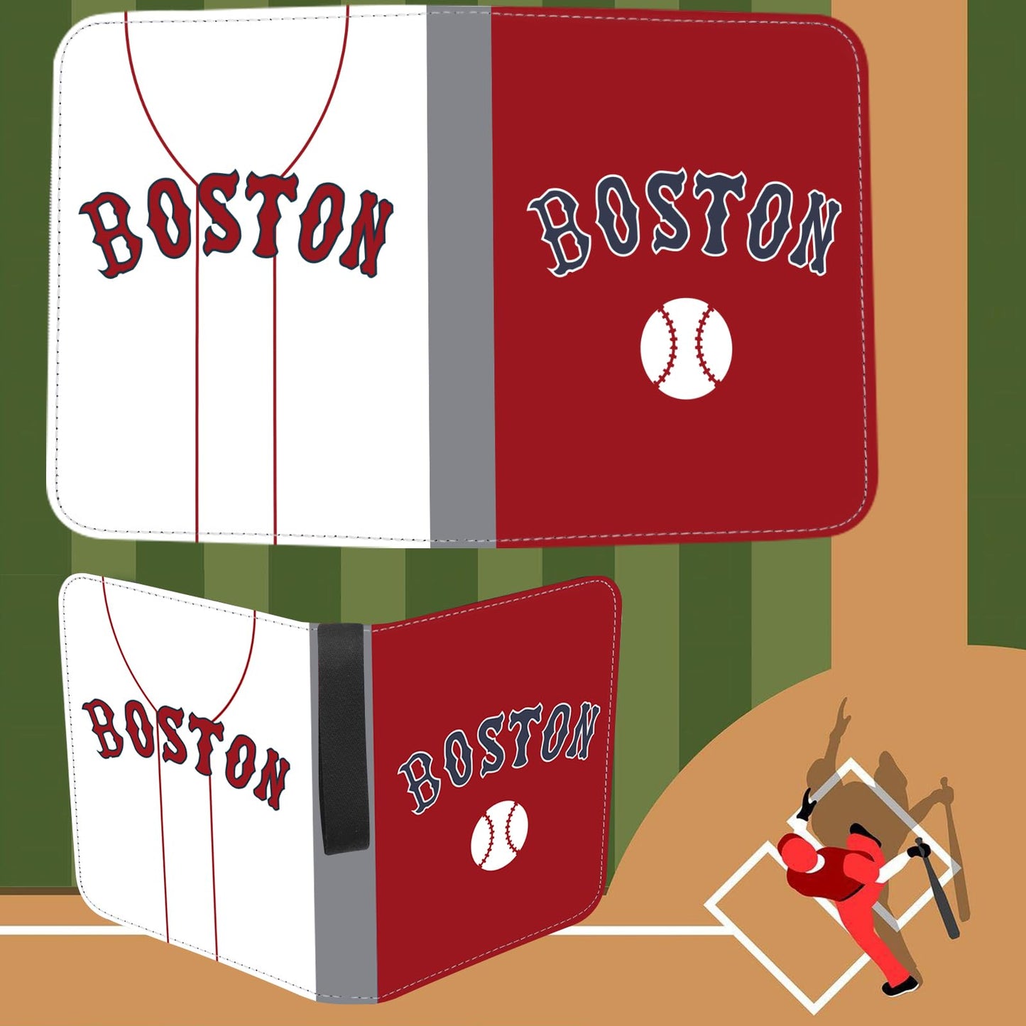 Baseball Card Binder With Sleeves 900 Pocket, Boston Baseball Trading Card Holder Baseball Collector Album Sports Trading Card 3