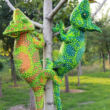 Simulation Chameleon Stuffed Plush Toy - Lizard Plushietoy, Real Life Reptiles Wild Lizard Chameleon Stuffed Animal Toys Gifts For Kids,(27.5 Inches) (Yellow + Green)