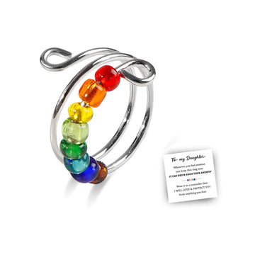 To My Daughter Ring Fidget Ring For Women Gifts For Christmas Daughter Gift From Mom Anxiety Worry Ring Adjustable Open Ring Mul