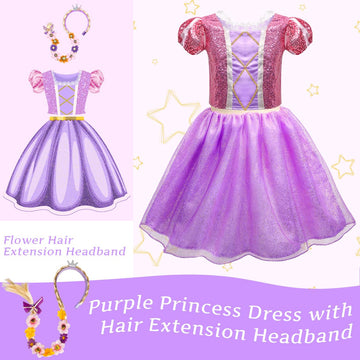 Meland Princess Dress Up - Dress Up Clothes For Girls With Toys,Christmas Birthday Gift For Toddler Girls 3,4,5,6,7,8 Years