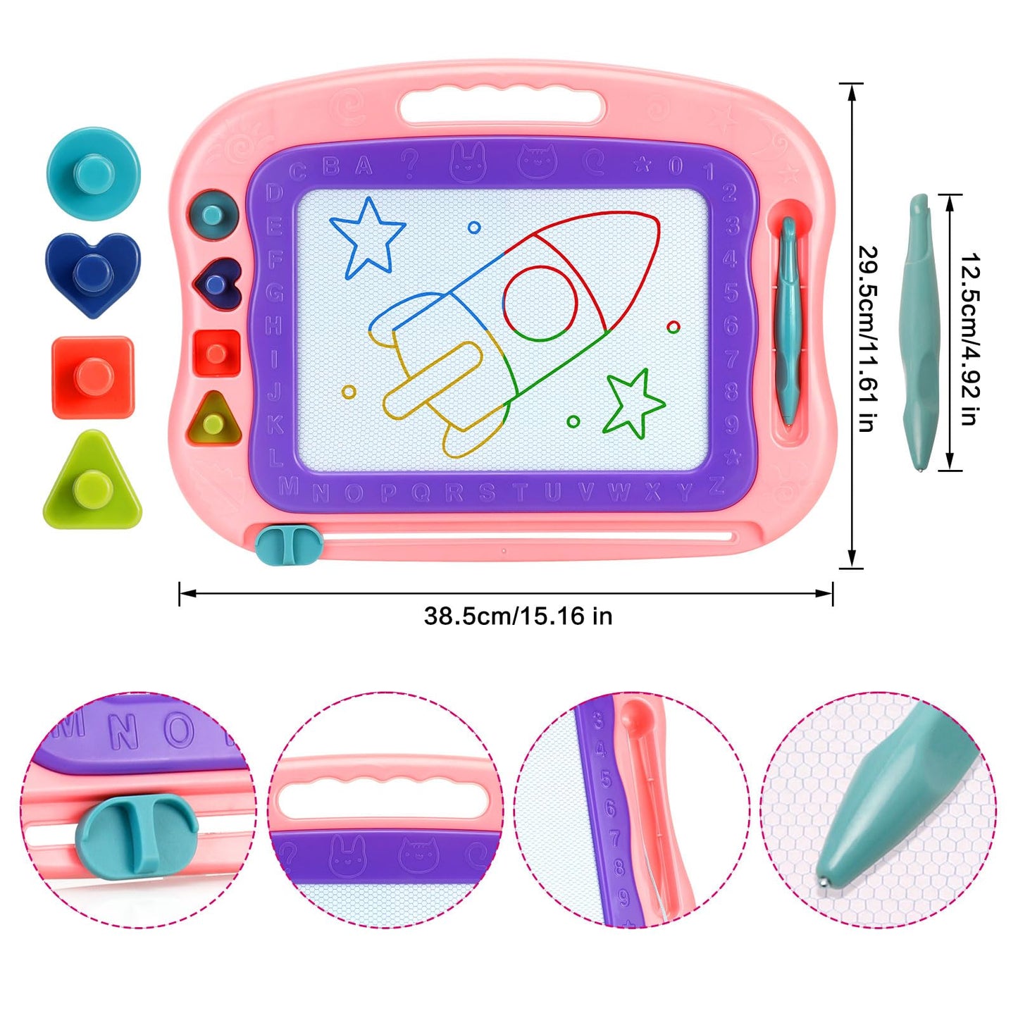 Wellchild Magnetic Drawing Board - Large Plastic Doodle Pad for Kids, A-purple, Ideal Toddler Toy for 3-Year-Olds, Perfect Gift for Any Occasion