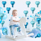 100 Pcs 5In Heart Shaped Balloons Blue Foil Mylar Balloons Foil Balloon Decoration For Women Girls Valentine'S Day Birthday Wedd