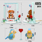 Nubee Valentine Love Birds Brown Bear Building Sets Compatible With Lego, Lovebirds Swings Bear Flower Heart Arrow I Love U Boar