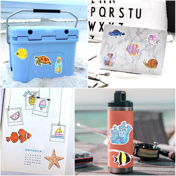 Ocean Stickers For Water Bottles Ocean Stickers For Kids Ocean Waterproof Stickers Vinyl Laptop Stickers(50 Pcs)