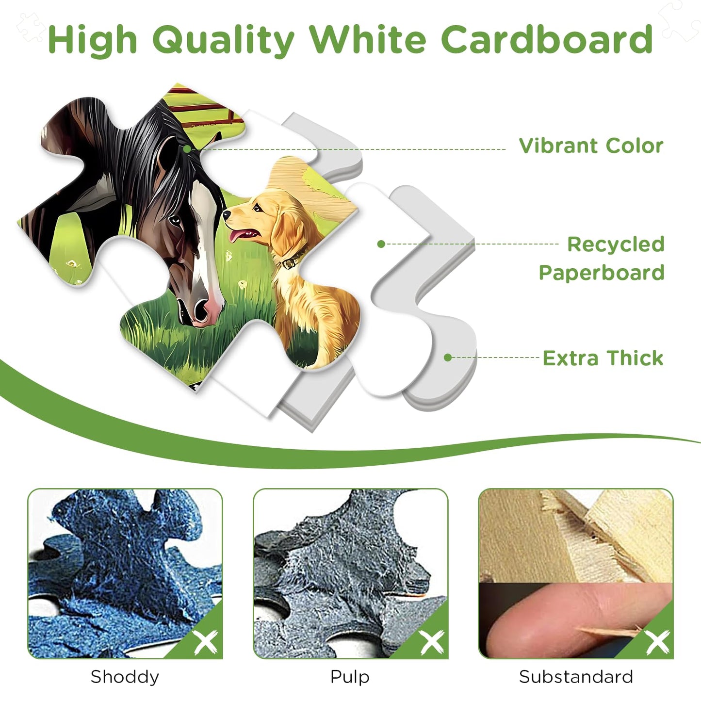 300 Piece Puzzle for mature-themeds  Golden Retriever Horse on Farm Scenic Landscape Jigsaw Puzzle  Jigsaw Puzzles for mature-themed 300 Piece  Challenging Yet Relaxing 300 Pieces Puzzle Game for Kids mature-themeds Seniors