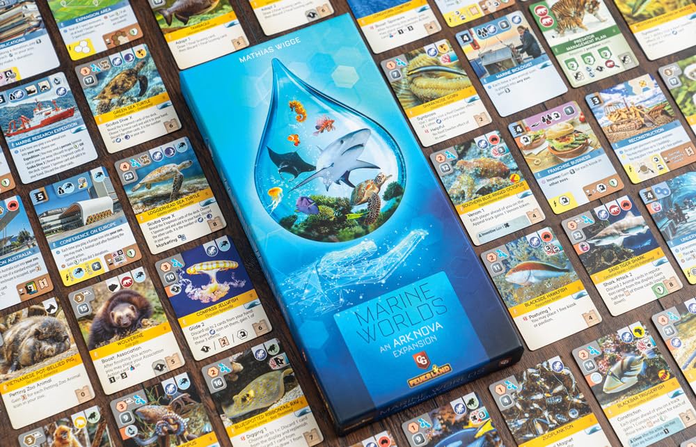 Capstone Games Ark Nova: Marine Worlds Expansion - Strategy Board Game for 1-4 Players, Ages 12+, Cardstock Material
