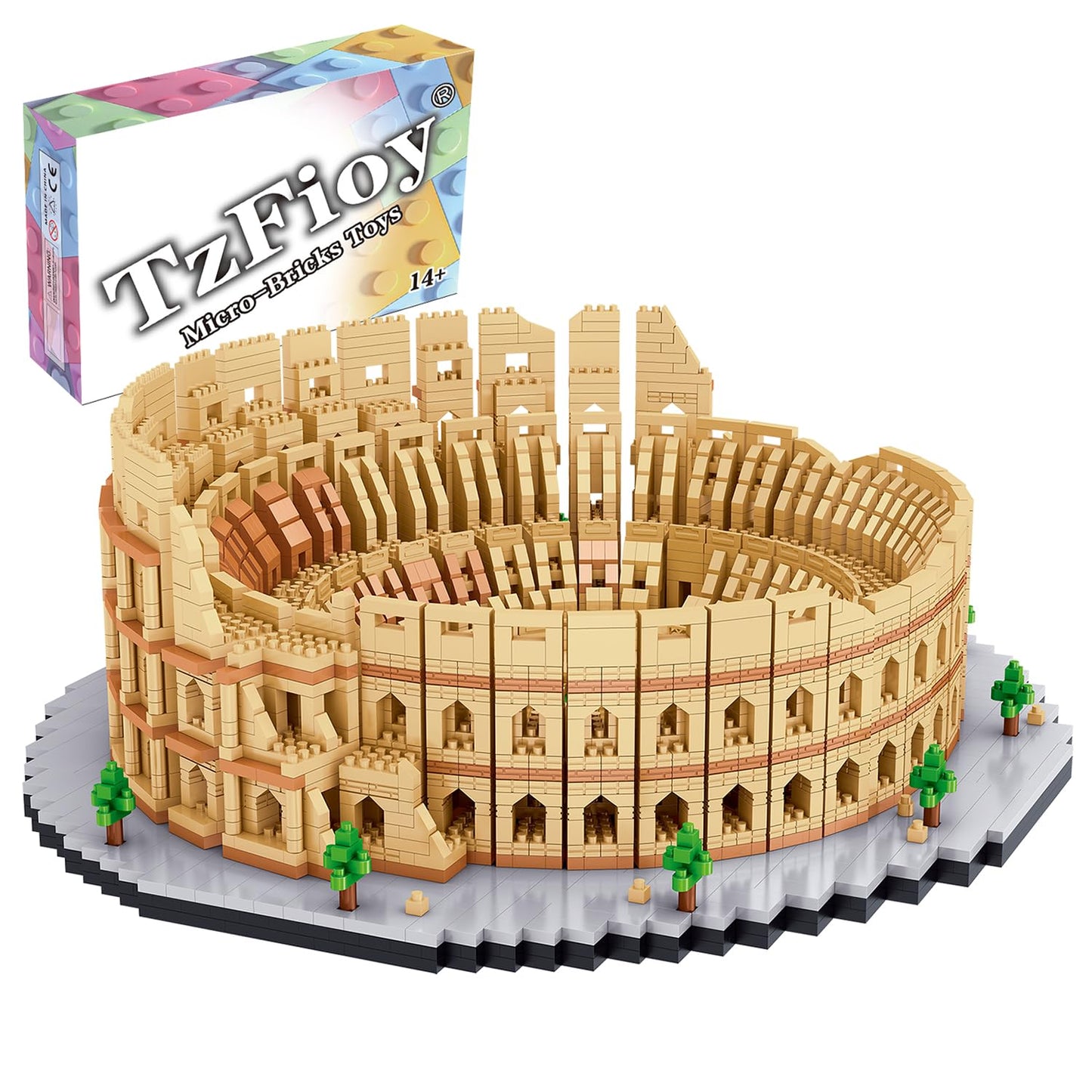 TzFioy Italy Rome Colosseum Micro Brick Building Set (5594 Pieces) - Landmark Model Educational Toy Gift for Kids and Adults
