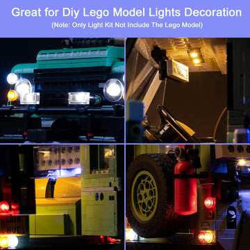 Upgraded Light Kit Compatible With Lego Icons Land Rover Classic Defender 90 Model Car Building Set, Lights Decoration Compatibl