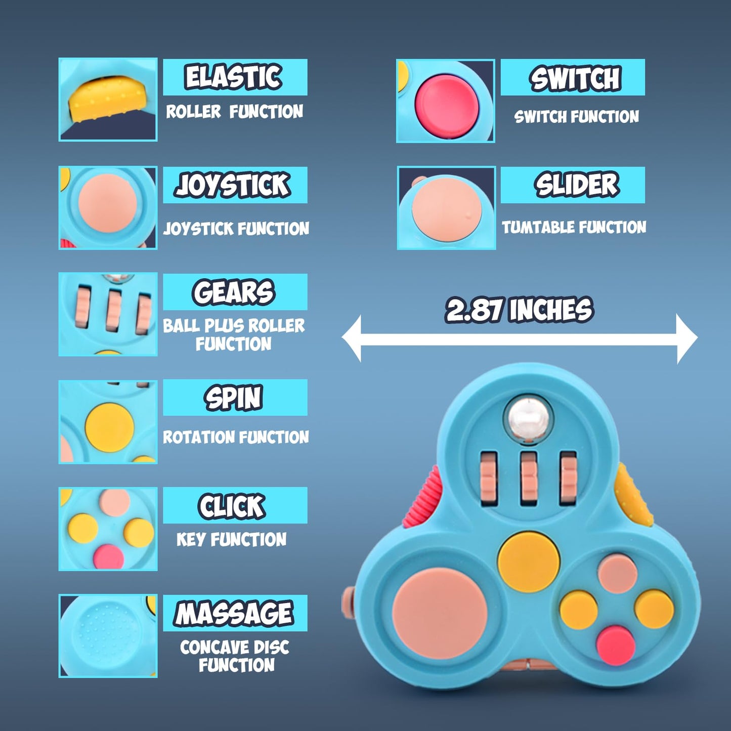 Yrissmiss Fidget Toys Adults Pack 10Pcs,Fidget Spinner with Magnetic Rings Gyro,Fidget Controller Autism Sensory Toys,ADHD Stres