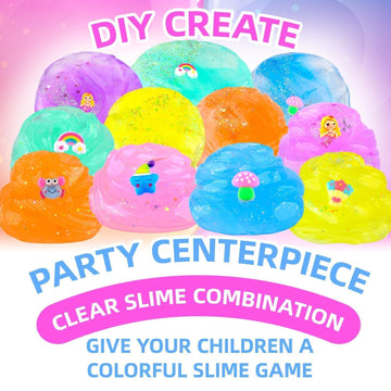 6 Pack Valentine'S Day Clear Slime Kit, Rich Colors Crystal Easter Slime For Girls And Boys 4-12, Kids Birthday Party Favor Gift