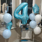 Paticool 40 Inch Blue Number Balloon 4, Large Light Blue Number Foil Mylar Balloons For Birthday Party Celebration Decorations S