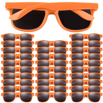 Fepito 30 Pieces Party Sunglasses Bulk For Birthday Party Supplies Treat Bag Fillers For Beach Pool Party Toys, Orange