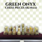 Handcrafted enhanced Marble Chess Pieces Set - Elegant 32-Piece Replacement for 12-15 Inch Chess Boards Storage Box (White and Green)